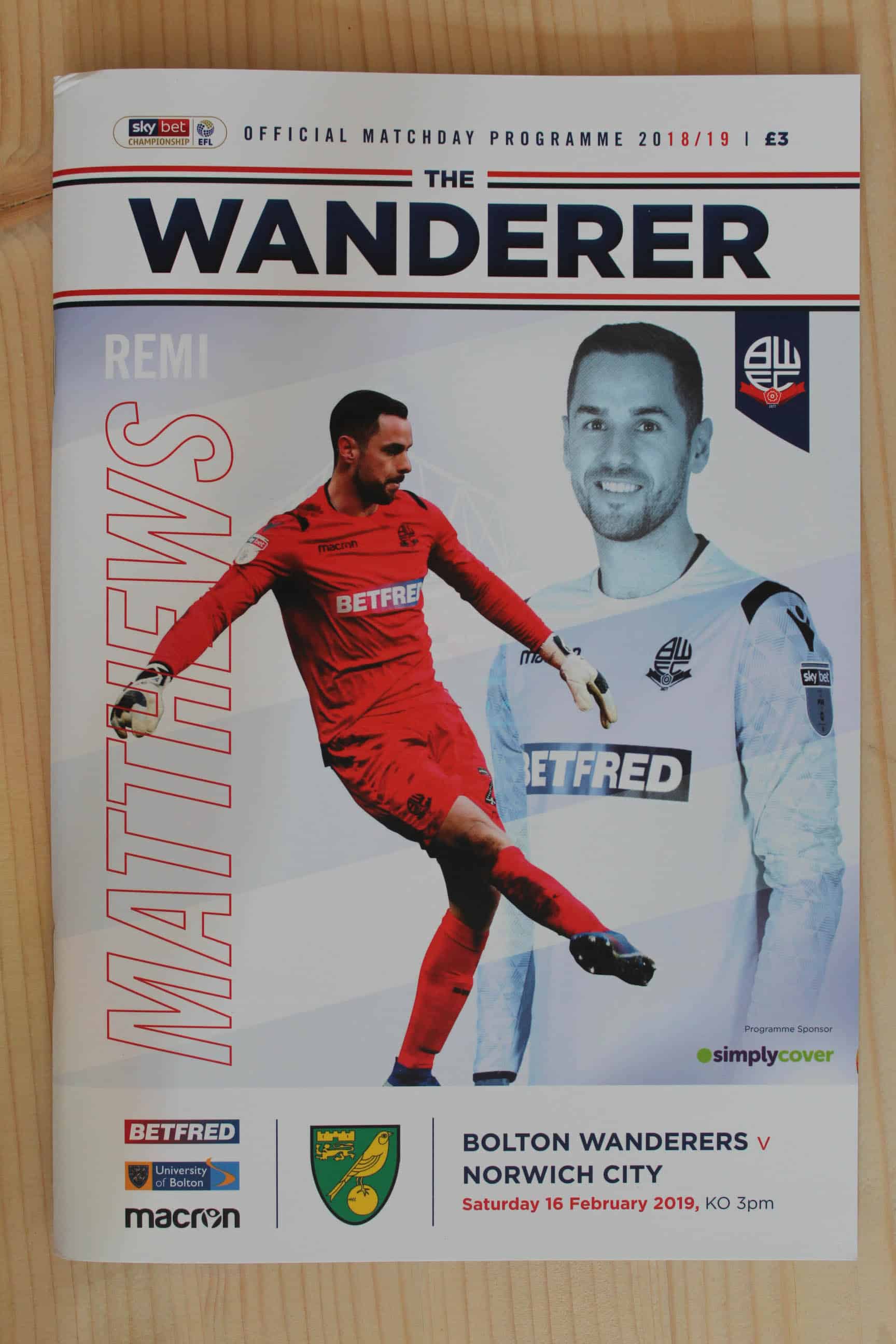 Bolton Wanderers FC v Norwich City FC